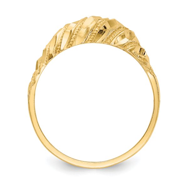 14K Diamond Cut Dome Ring - Image 2