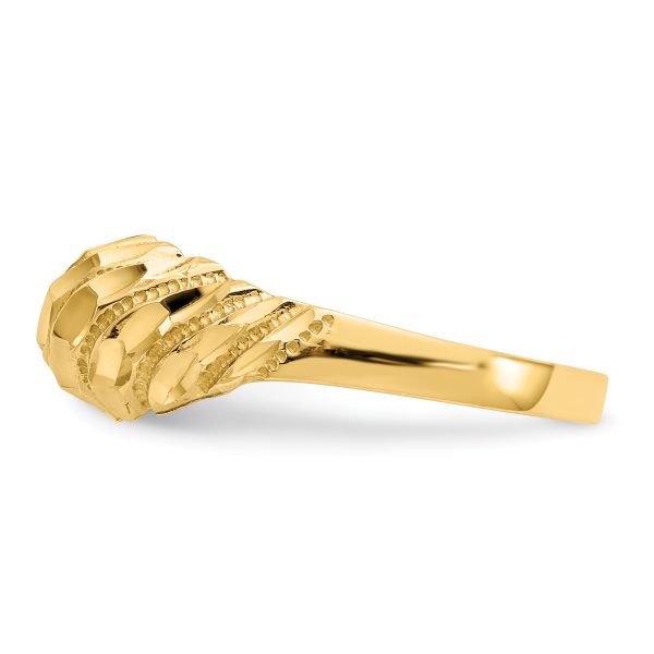 14K Diamond Cut Dome Ring - Image 3