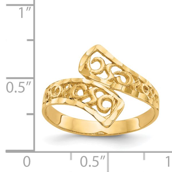 14K By-pass Lace Diamond-cut Ring - Image 3