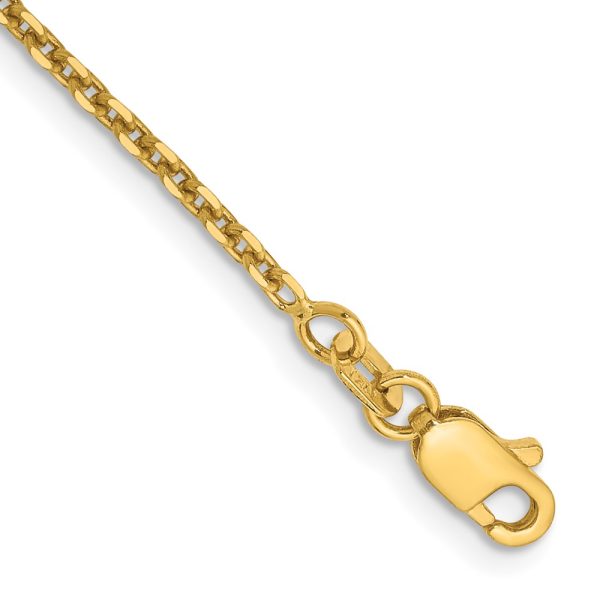 14k 1.65mm D/C Cable Chain Anklet