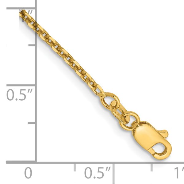 14k 1.65mm D/C Cable Chain Anklet - Image 2