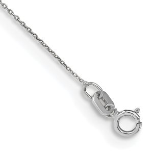 14k WG .75mm Round Open Link Cable Chain Anklet