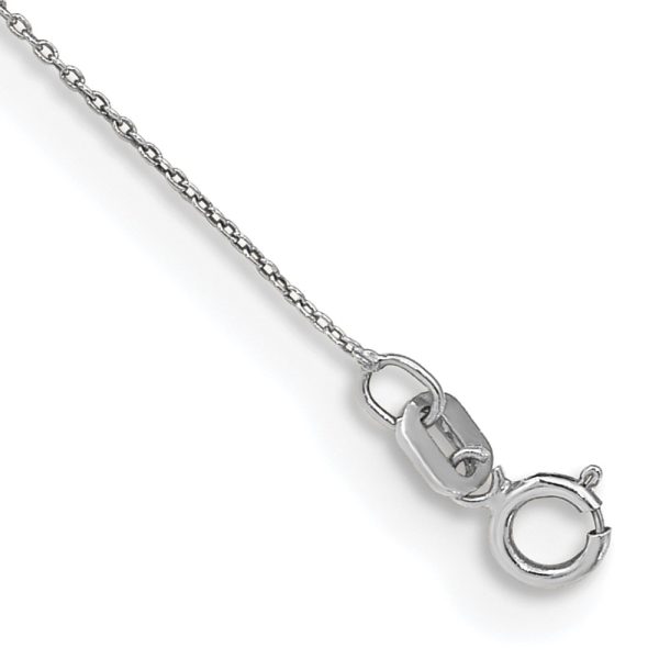 14k WG .75mm Round Open Link Cable Chain Anklet