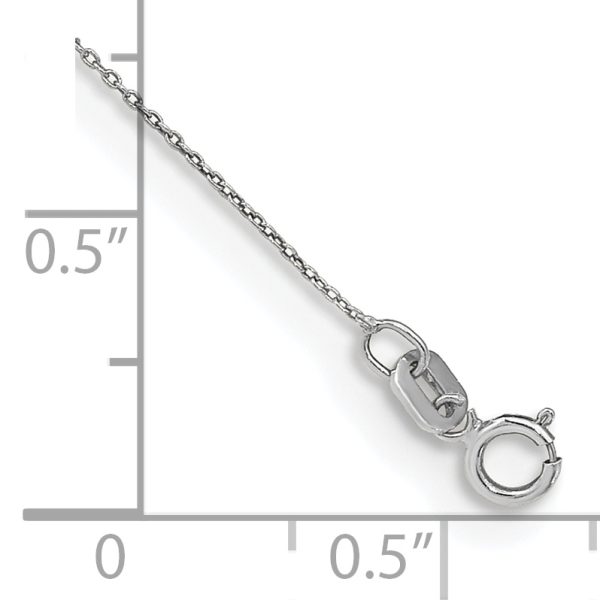 14k WG .75mm Round Open Link Cable Chain Anklet - Image 2