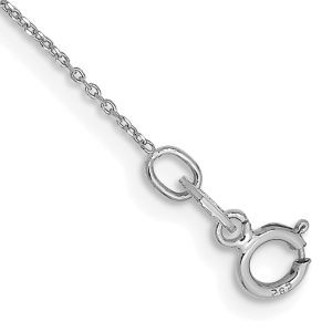 14k WG .6mm D/C Round Open Link Cable Chain Anklet