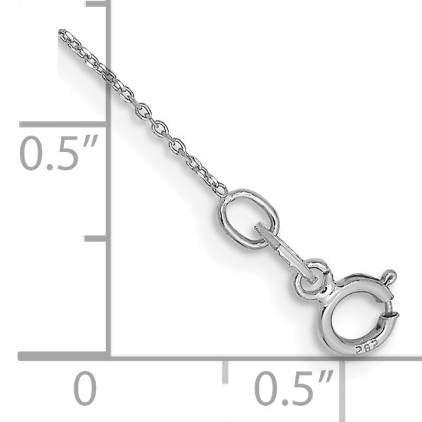 14k WG .6mm D/C Round Open Link Cable Chain Anklet - Image 2