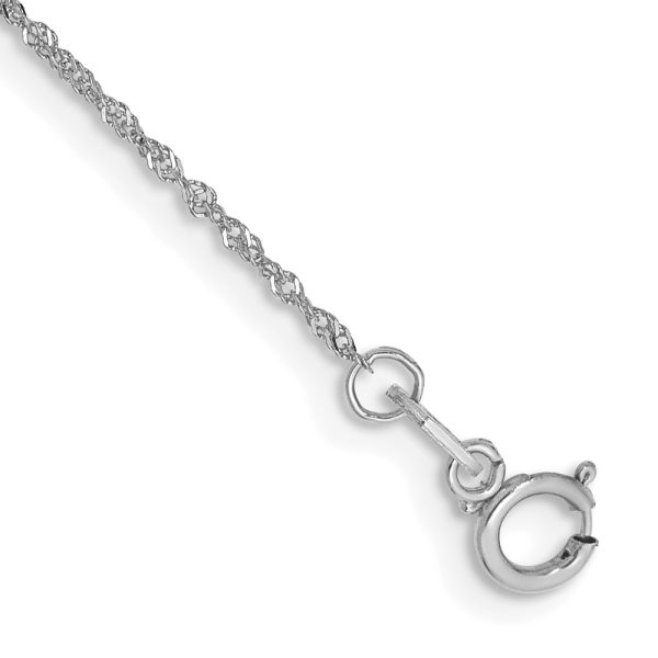 14k WG 1mm Singapore Chain Anklet