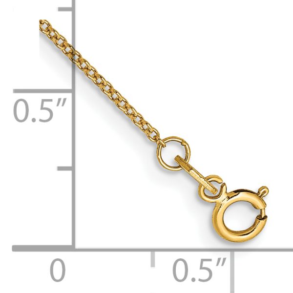 14k .9mm Cable with Spring Ring Clasp Chain Anklet - Image 2