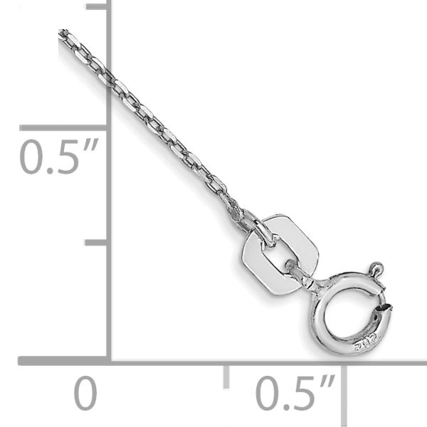 14k WG .8mm D/C Cable with Spring Ring Clasp Chain Anklet - Image 2
