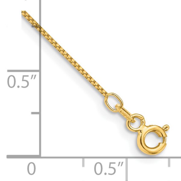 14k .7mm Box with Spring Ring Clasp Chain Anklet - Image 3