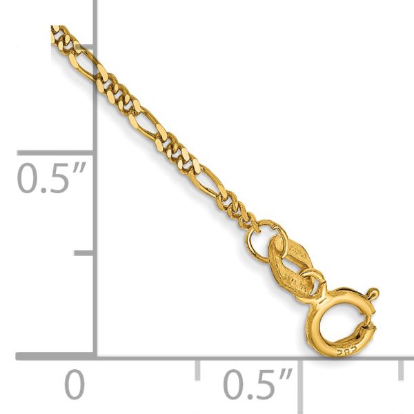 14k 1.25mm Flat Figaro Chain Anklet - Image 2