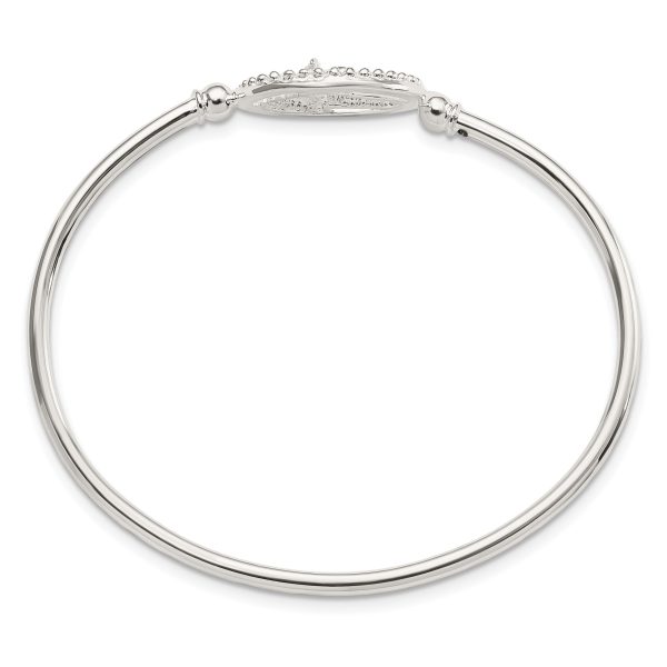 Sterling Silver Polished Horse Head Flexible Bangle - Image 2