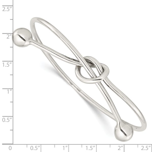 Sterling Silver Polished Knot Bangle - Image 3