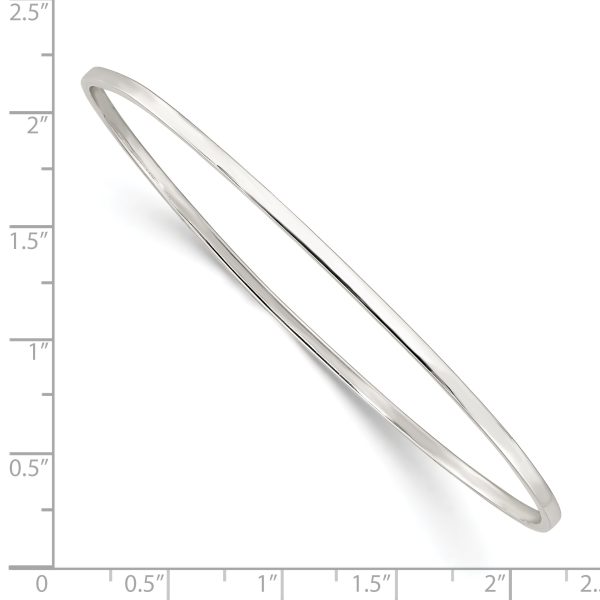 Sterling Silver Polished 2mm Slip-on Bangle - Image 2