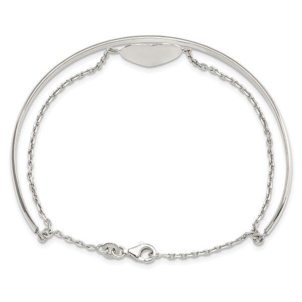 Sterling Silver Polished Heart Ring and Bangle - Image 3