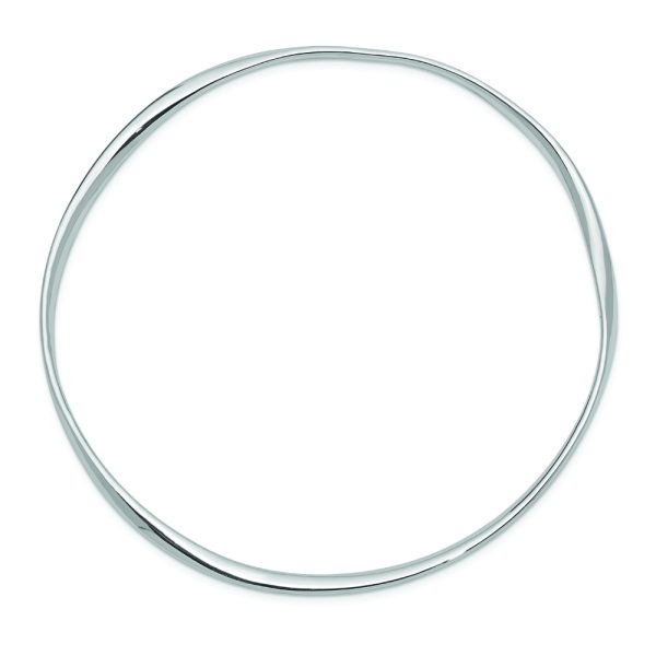 Sterling Silver Rhodium-plated 2.25mm Bangle - Image 2