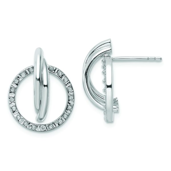 Sterling Silver Platinum-Plated Diamond Mystique Post Earrings