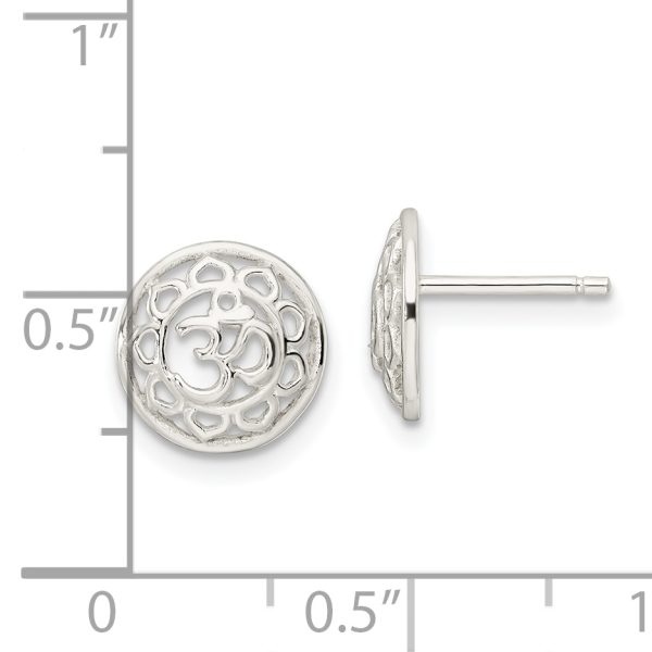 Sterling Silver Filigree Om Spirituality Post Earrings - Image 3