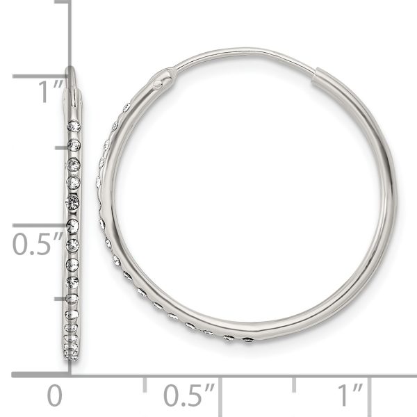 Sterling Silver Crystal Endless Hoop Earrings - Image 3