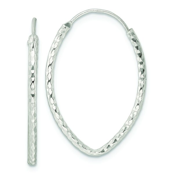 Sterling Silver Polished D/C Endless Hoop Earrings