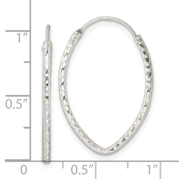 Sterling Silver Polished D/C Endless Hoop Earrings - Image 3
