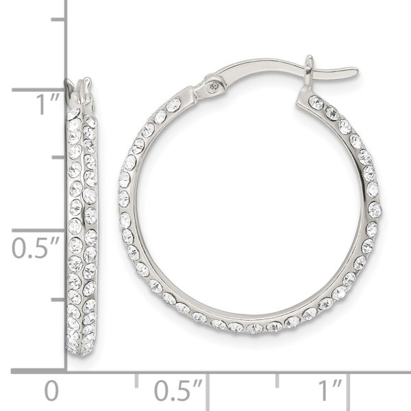 Sterling Silver CZ Round Hoop Earrings - Image 3