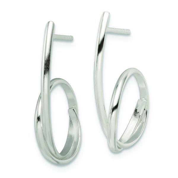 Sterling Silver Polished Swirl Fancy Post Earrings - Image 2