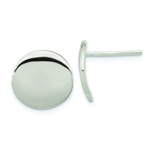 Sterling Silver Polished 12mm Flat Circle Post Earrings