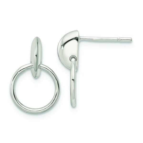 Sterling Silver Circle Dangle Post Earrings