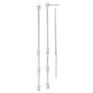 Sterling Silver Chain and Bar Dangle Post Earrings