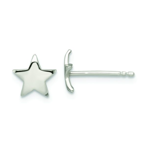 Sterling Silver Polished Star Post Earrings