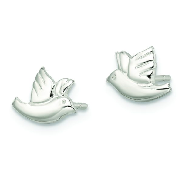 Sterling Silver Polished Dove Post Earrings - Image 2