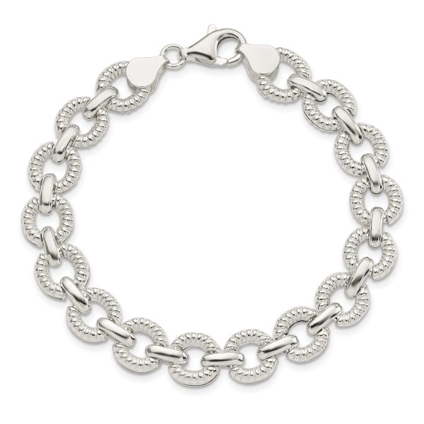 Sterling Silver Polished Fancy Link Bracelet - Image 3