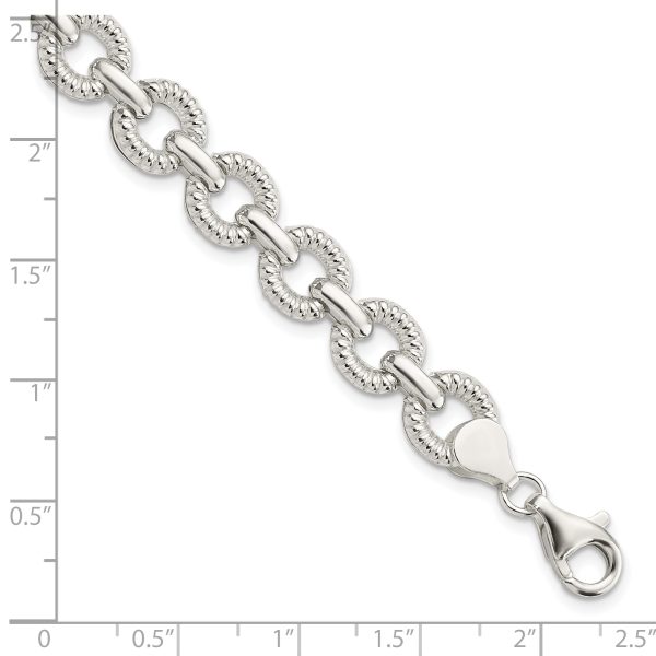 Sterling Silver Polished Fancy Link Bracelet - Image 2