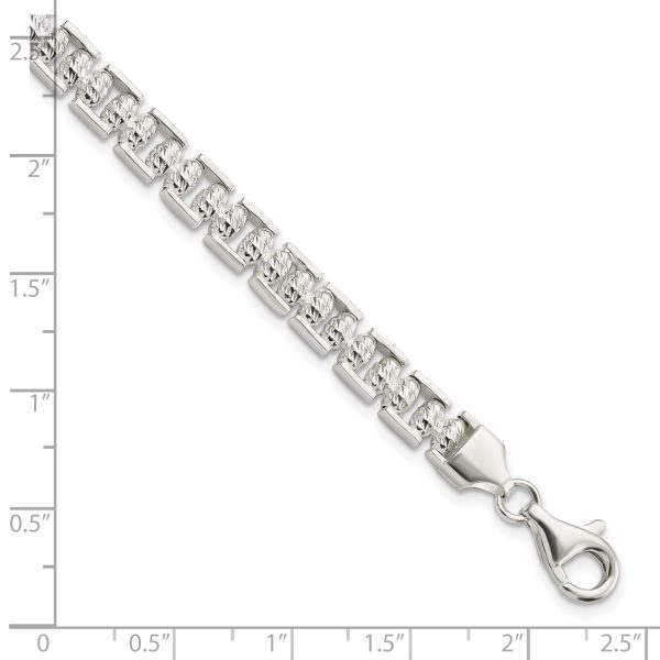 Sterling Silver Polished D/C Beaded Fancy Bracelet - Image 2