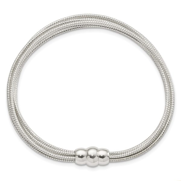 Sterling Silver Diamond-cut Multiple Strand Bracelet - Image 2