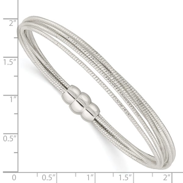 Sterling Silver Diamond-cut Multiple Strand Bracelet - Image 3