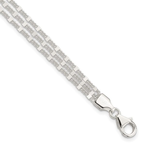 Sterling Silver Polished 3-strand Bracelet