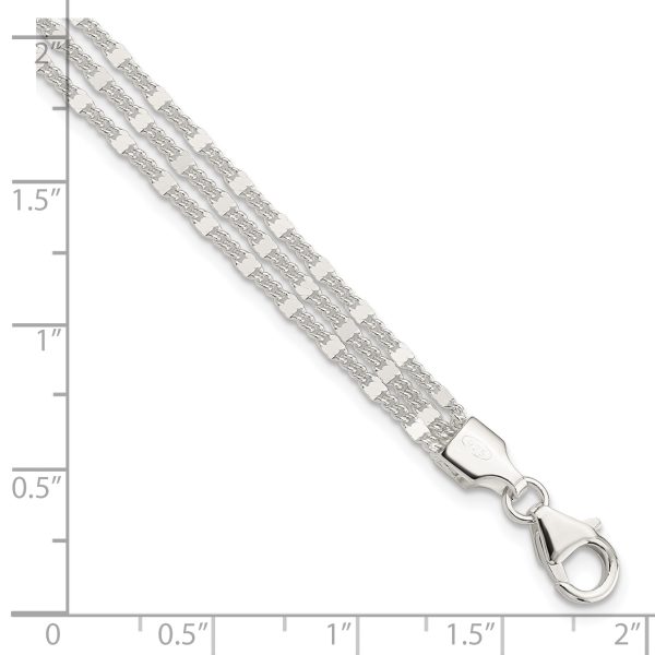 Sterling Silver Polished 3-strand Bracelet - Image 2