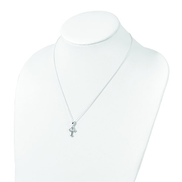 Sterling Silver Polished Cross Necklace - Image 3