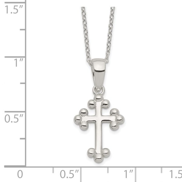 Sterling Silver Polished Cross Necklace - Image 2