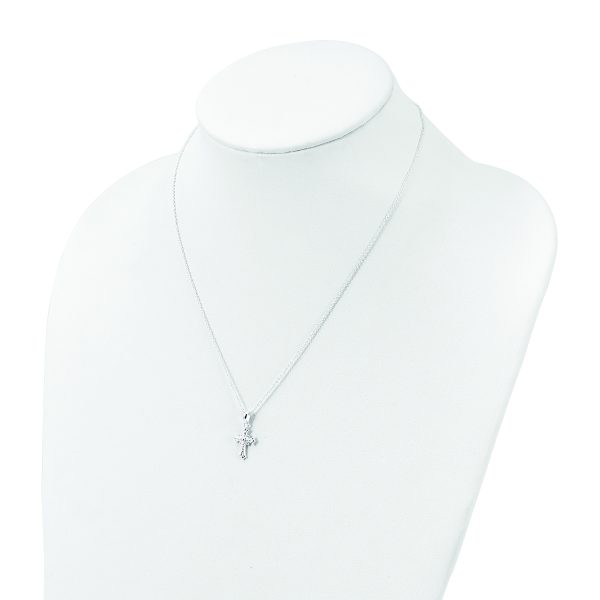 Sterling Silver Polished Cross Necklace - Image 3