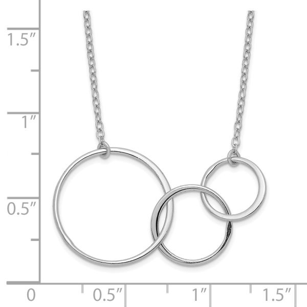 Sterling Silver Rhodium-plated 3 Intertwined Circles w/2 in ext. Necklace - Image 2