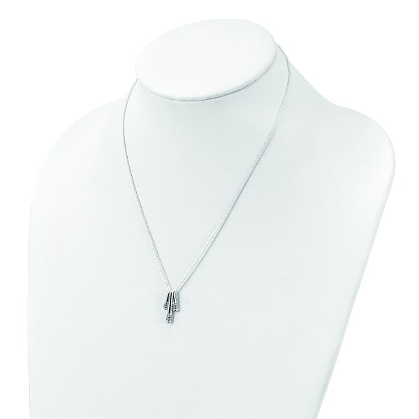 Sterling Silver Polished CZ Fancy Necklace - Image 3