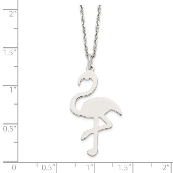 Sterling Silver Polished Flamingo Necklace - Image 2