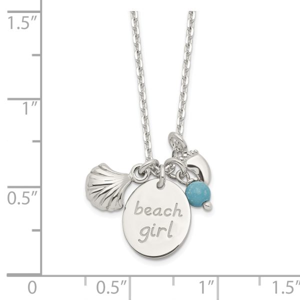 Sterling Silver Turquoise Bead and Shell Beach Girl Necklace - Image 2