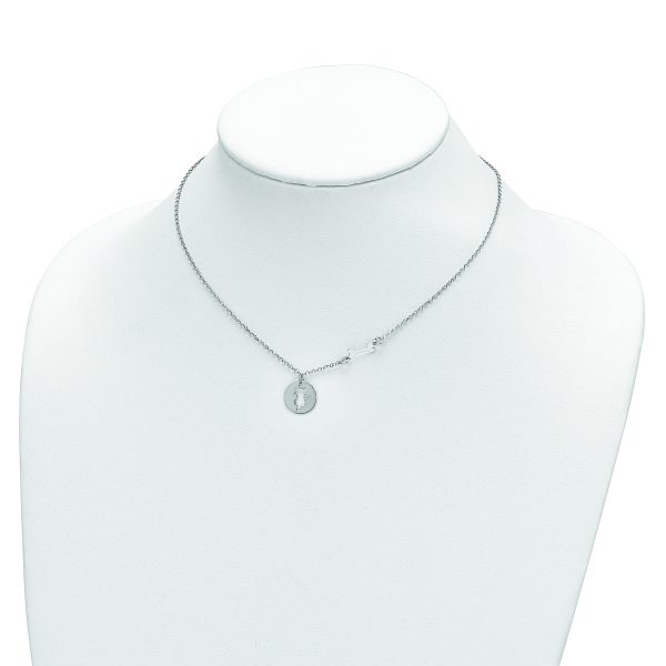Sterling Silver Rhodium-plated Puppy and Bone w/1 in Ext Necklace - Image 3