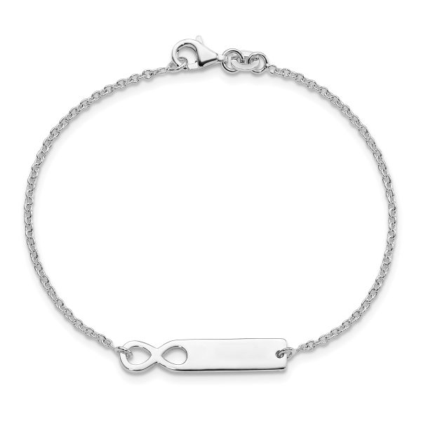 Sterling Silver Polished Infinity ID 7in Bracelet - Image 3