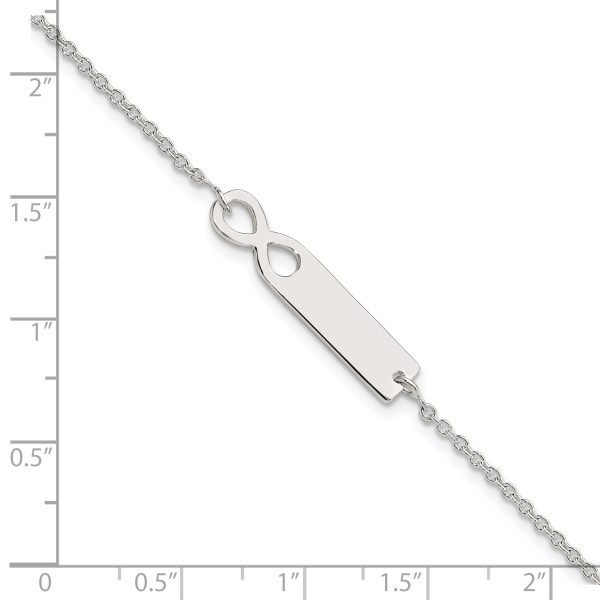 Sterling Silver Polished Infinity ID 7in Bracelet - Image 2