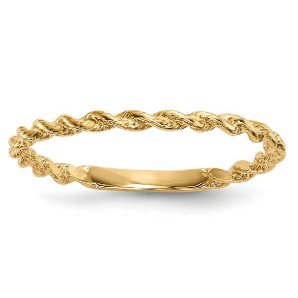 14k Polished Twisted Rope Ring